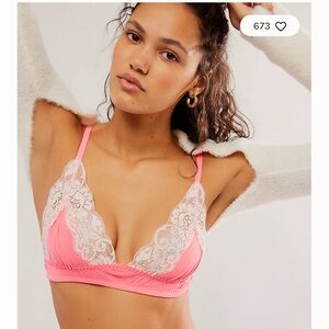 NWT On The Double Bralette In Bubblegum